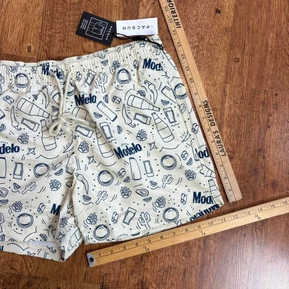 pacsun x modelo cream yellow‎ swim trunks, new with tags, minor imperfections